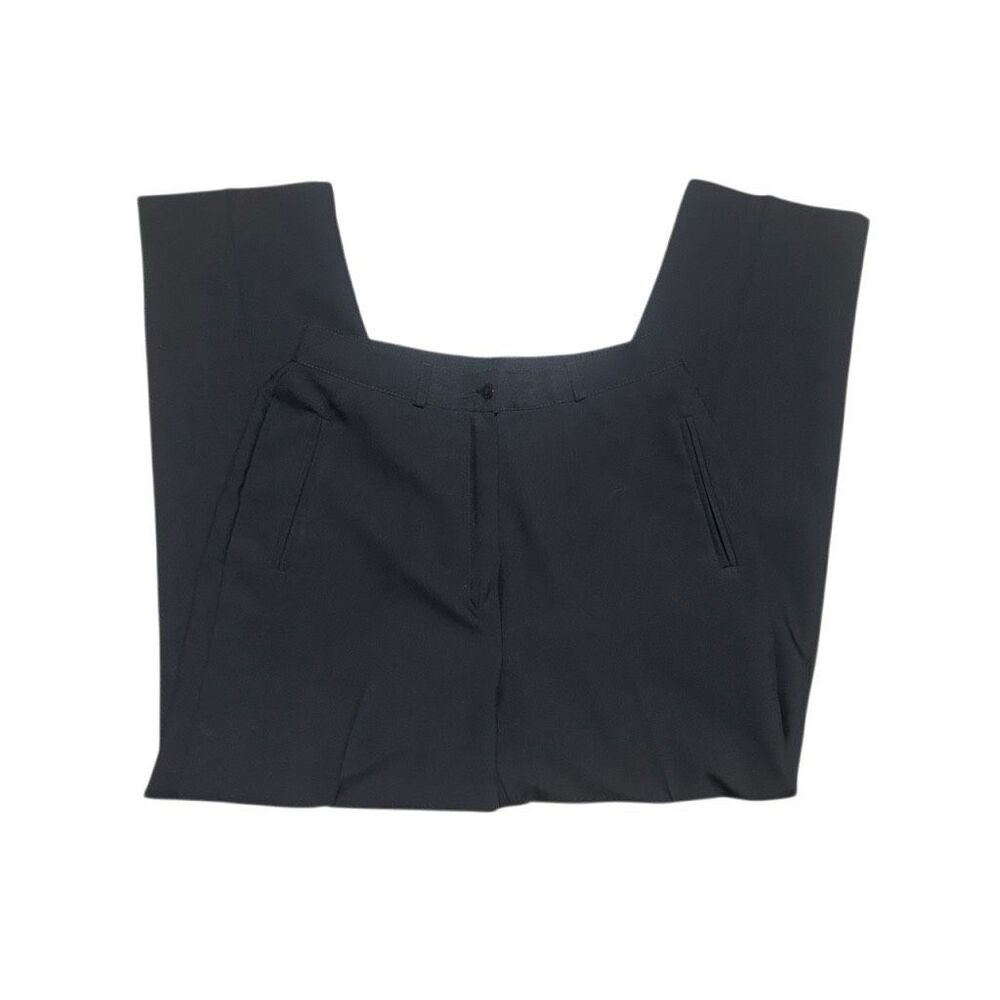 Allison Daley Black Dress Pants Trouser Size 12 High Rise Tapered With Belt